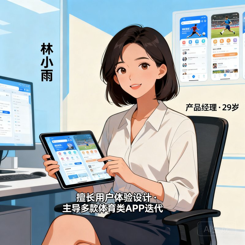 产品经理林小雨，29岁女性，擅长用户体验设计，曾主导多款体育类APP产品迭代